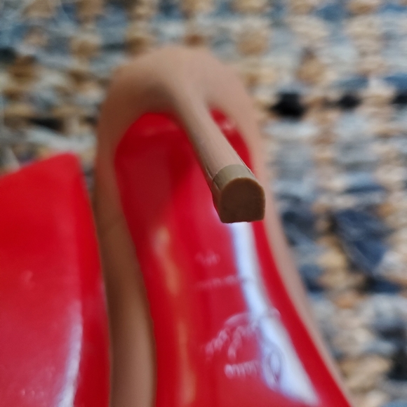 VEUC CHRISTIAN LOUBOUTIN So Kate Pumps Heels 120 Nude Patent Beige 40  8.5 9 9.5 - Picture 12 of 14